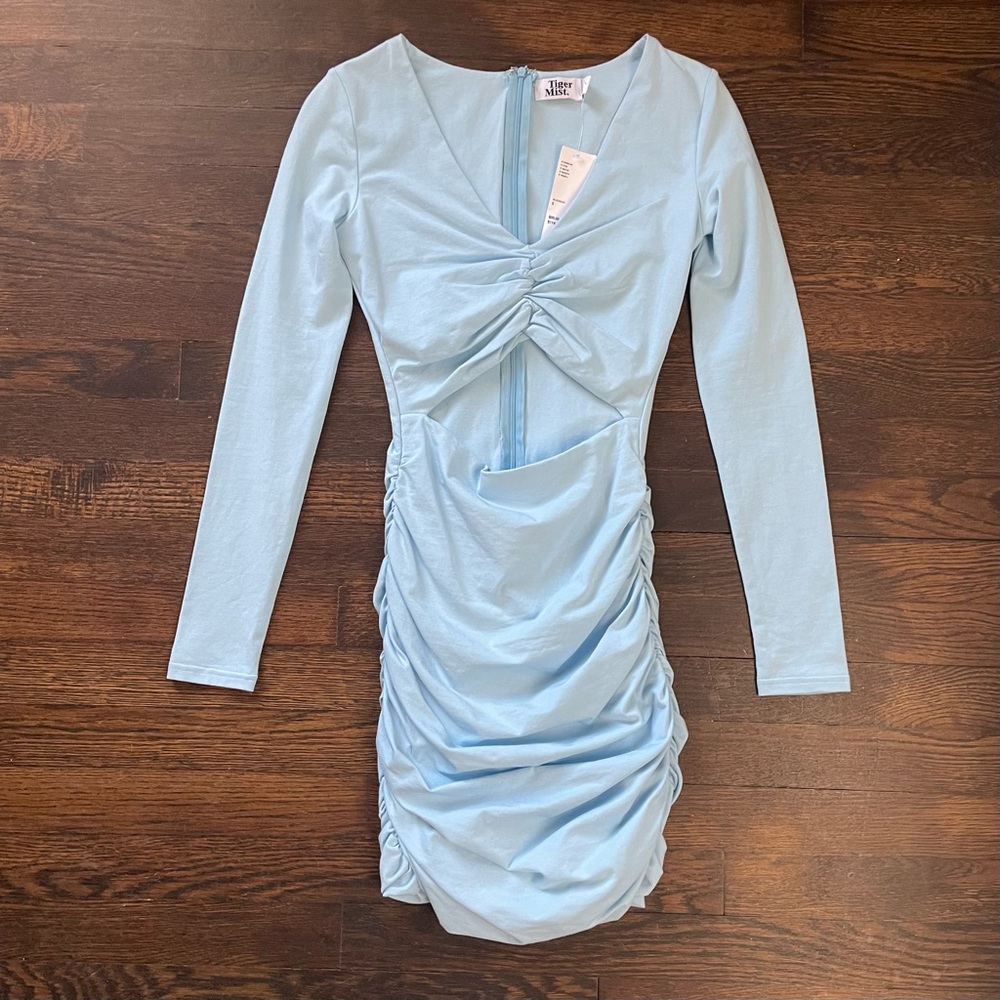 Tiger Mist Sian Long Sleeve Minidress New With Tags Baby Blue Women’s Small